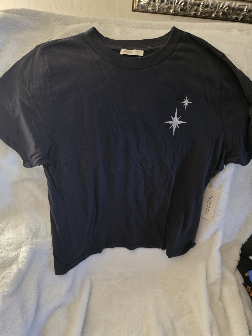 78&SUNNY Black Short Sleeve Star Graphic Tee
